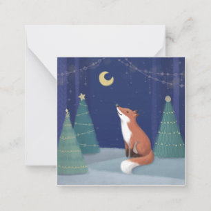 Carte De Correspondance Joyeux Noël : Art Illustration Fox