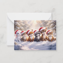Joyeux Noël Cute Woodland Joyeuses Fêtes