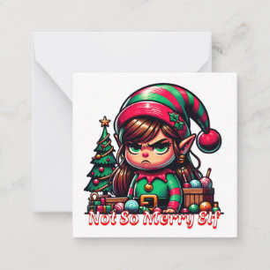 Carte De Correspondance Joyeux Noël de la part de ce petit elfe grincheux