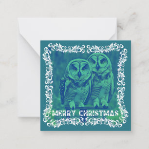 Carte De Correspondance Joyeux Noël des Chouettes dans le Bayou Green