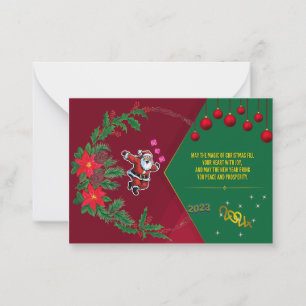 Carte De Correspondance Joyeux Noël et Bonne Année 2024 Salutation