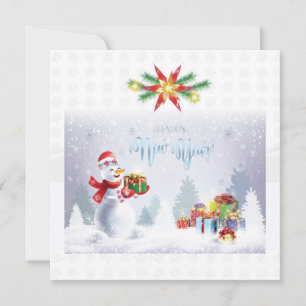 Carte De Correspondance Joyeux Noël et Bonne Année 2026 XMAS Snowman
