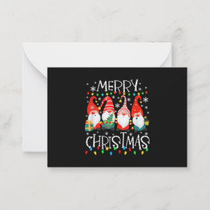 Carte De Correspondance Joyeux Noël Lumières de Noël Gnome assorti