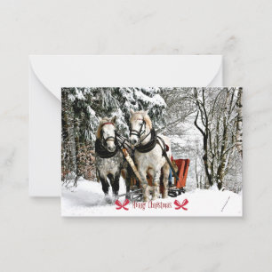 Carte De Correspondance Joyeux Noël! Sleigh Ride in the Country