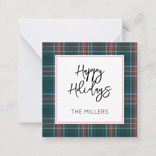 Carte De Correspondance JOYEUX NOËL Tartan Plaid Classique Préparatoire NO (Devant)
