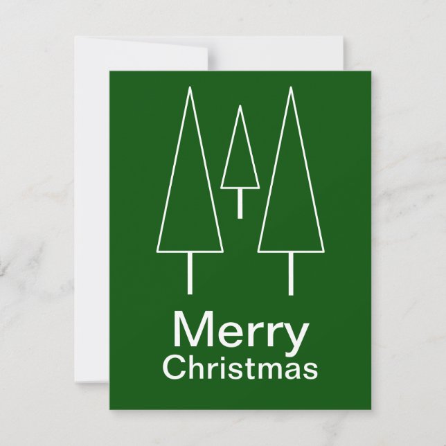Carte De Correspondance Joyeux Noël Typographie Abstrait Vacances vertes (Devant)