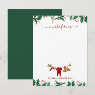 Carte De Correspondance Joyeux Petit Noël Fête Prénatale Garçon Bébé