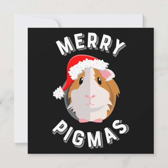 Carte De Correspondance Joyeux Pigmas mignon et drôle Guinée Cochon Noël (Devant)