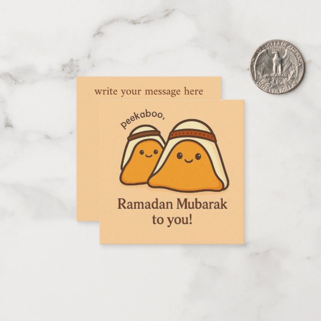 Carte De Correspondance Joyeux Ramadan Mubarak à Vous (Devant/Arrière en situation)