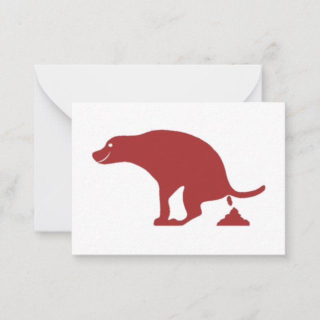 Carte De Correspondance Joyeux souriant Pooper Pooping Chien (Devant)