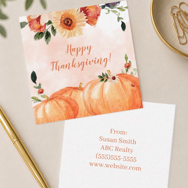 Carte De Correspondance Joyeux Thanksgiving Floral (Thanksgiving Pop By Card)