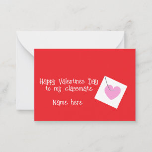 Carte De Correspondance Joyeux Valentines Jour Classmate mignon Whimsical
