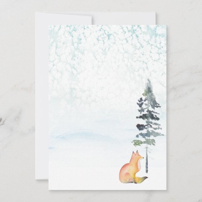 Carte De Correspondance Joyeux voeux de Noël Renard blanc (Devant)