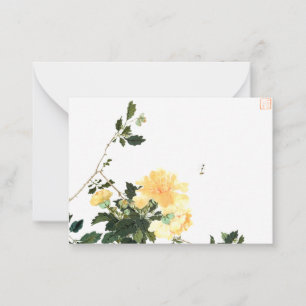 Carte De Correspondance Ju Lian - Insectes et fleurs encadrées