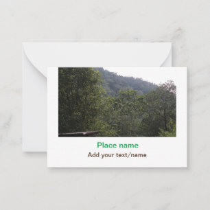 Carte De Correspondance Jungle forêt arbres montagne voyage ajouter nom du