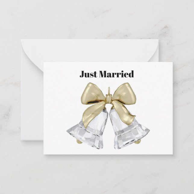 Carte De Correspondance Just Married Note Card (Devant)
