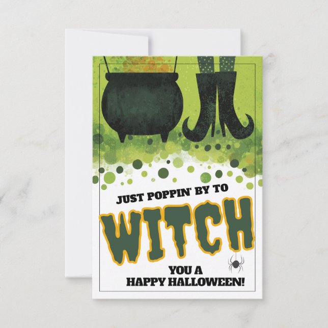 Carte De Correspondance Juste Poppin Par Sorcière Halloween (Devant)