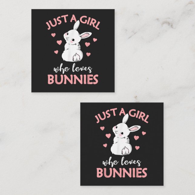 Carte De Correspondance Juste Une Fille Qui Aime Les Lapins (Devant / Derrière)