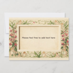 Carte De Correspondance Kate Greenaway Fuchsia Chérubins Muguet