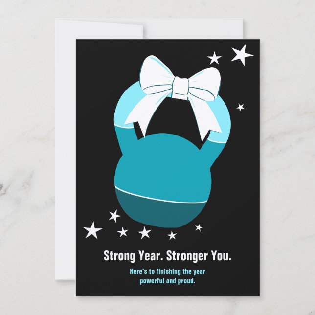 Carte De Correspondance Kettlebell Stronger Year Stronger You Christmas (Devant)