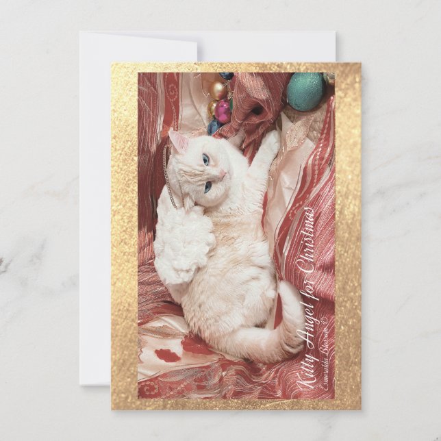 Carte De Correspondance Kitty Angel pour Noël (Devant)