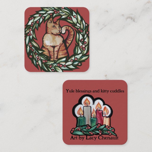 Carte De Correspondance Kitty Chat Noël (Devant / Derrière)