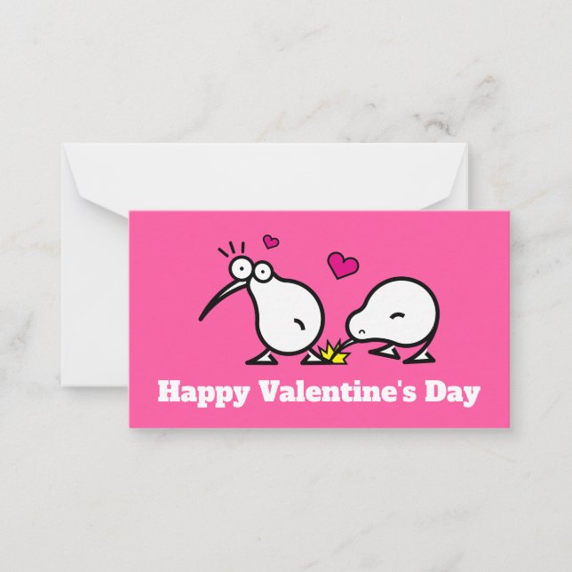 Carte De Correspondance kiwiis Heureuse Sainte-Valentin Merci (Devant)