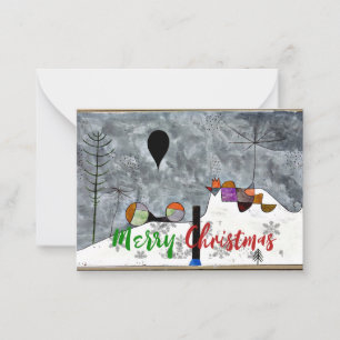 Carte De Correspondance Klee - Peinture d'hiver, voeux de Noël