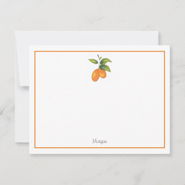 Carte De Correspondance Kumquats tirés à la main (Devant)