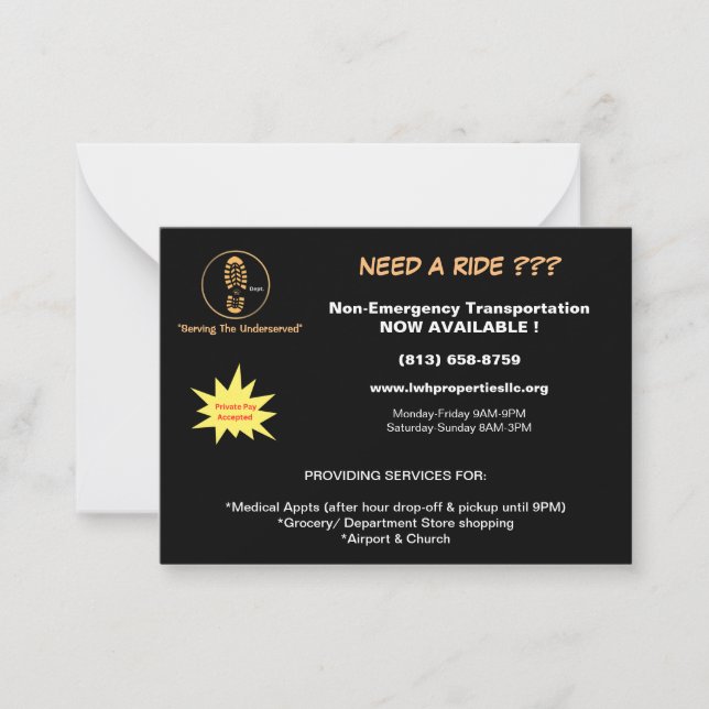 Carte De Correspondance L.W.H. Properties, prospectus LLC pour résidentiel (Devant)