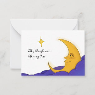 Carte De Correspondance La Lune regarde vers l'étoile - Céleste