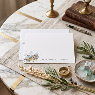 Carte De Correspondance La petite chapelle au bord de la mer Mariage