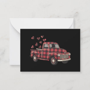 Carte De Correspondance La Saint-Valentin Camion Drôle Buffalo Plaid Léopa