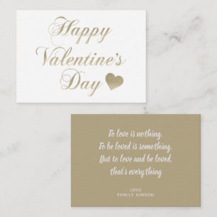Carte De Correspondance La Saint-Valentin Cœur Paillettes Or