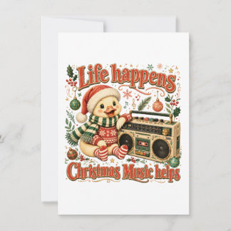 Carte De Correspondance La vie arrive, la musique de Noël aide