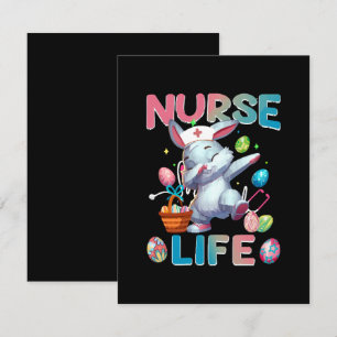 Carte De Correspondance La vie mignonne d'infirmière Dabbing Lapin de Pâqu