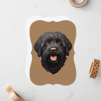 Carte De Correspondance Labradoodle Chien noir