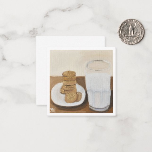 Carte De Correspondance Lait et cookies (Devant/Arrière en situation)