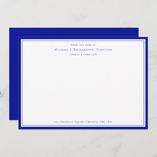 Carte De Correspondance L'amiral Blue Business Monogramme du bureau de