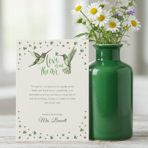 Carte De Correspondance L'amour irlandais est dans l'air Colibri Merci