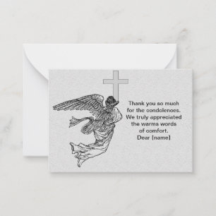 Carte De Correspondance L'Ange Volant Après Les Funérailles Merci Les Cart