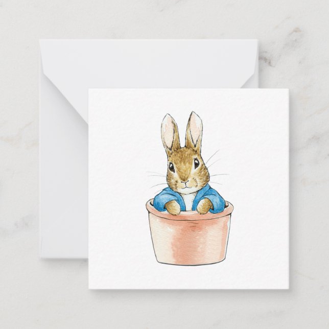 Carte De Correspondance Lapin classique assis dans un pot    (Devant)