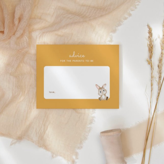 Carte De Correspondance Lapin Lapin Baby shower Jaune Conseils Parentaux (Créateur téléchargé)