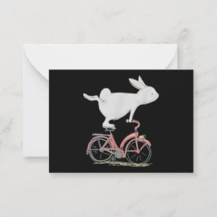 Carte De Correspondance Lapin Mignonne Sur Vélo Vélo Vélo Vélo Vélo