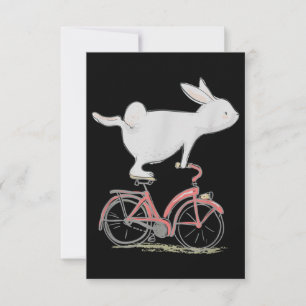 Carte De Correspondance Lapin Mignonne Sur Vélo Vélo Vélo Vélo Vélo