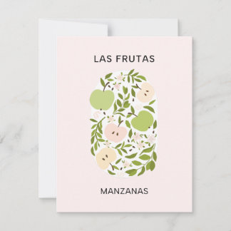 Carte De Correspondance Las Frutas : Manzanas - marché aux pommes