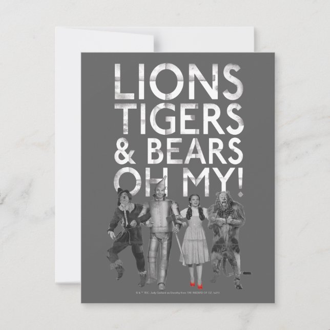 Carte De Correspondance L'Assistant D'Oz™ | Lions Tigers & Ours Oh My! (Devant)