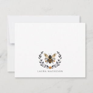 Carte De Correspondance Laurier abeille floral personnalisé