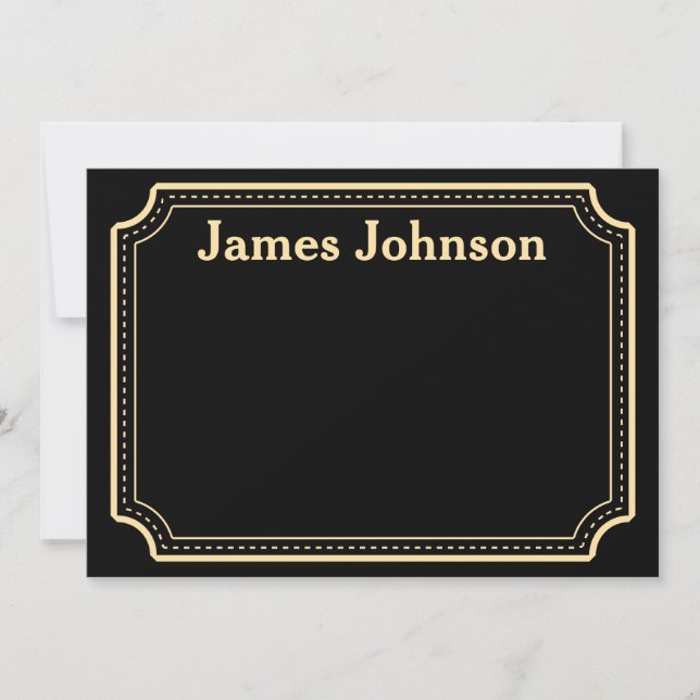 Carte De Correspondance Lavender Black Retro Bold Serif Desk Name Plate (Devant)