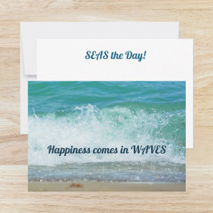 Carte De Correspondance Le bonheur vient en vagues, profitez de la journée